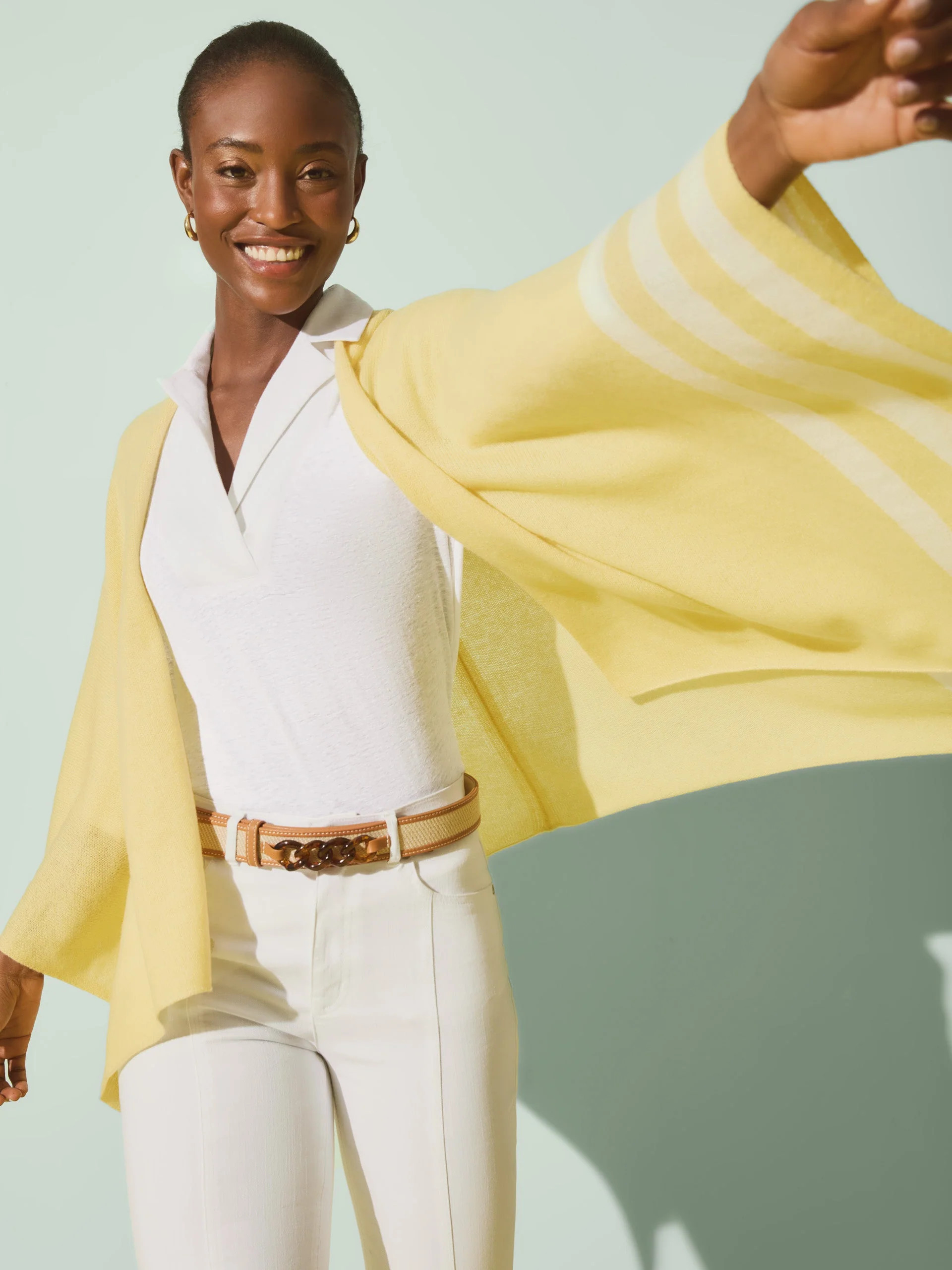 Veronique Cashmere Wrap in Stripe | J.McLaughlin