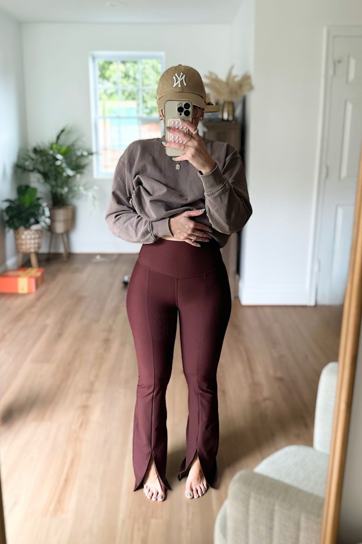 This flare leggings fits SO cute. I got them on clearance in this color. It also comes in black. Wearing size XS. 

#LTKsalealert #LTKfitness #LTKSale