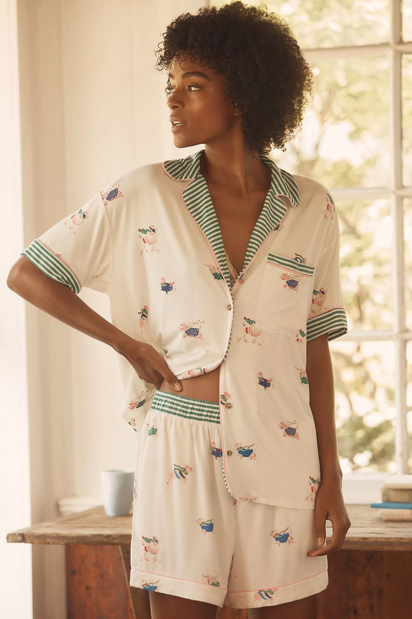 The LyreBird ModaLuxe Short Sleeve Pajama Shirt | Anthropologie (US)