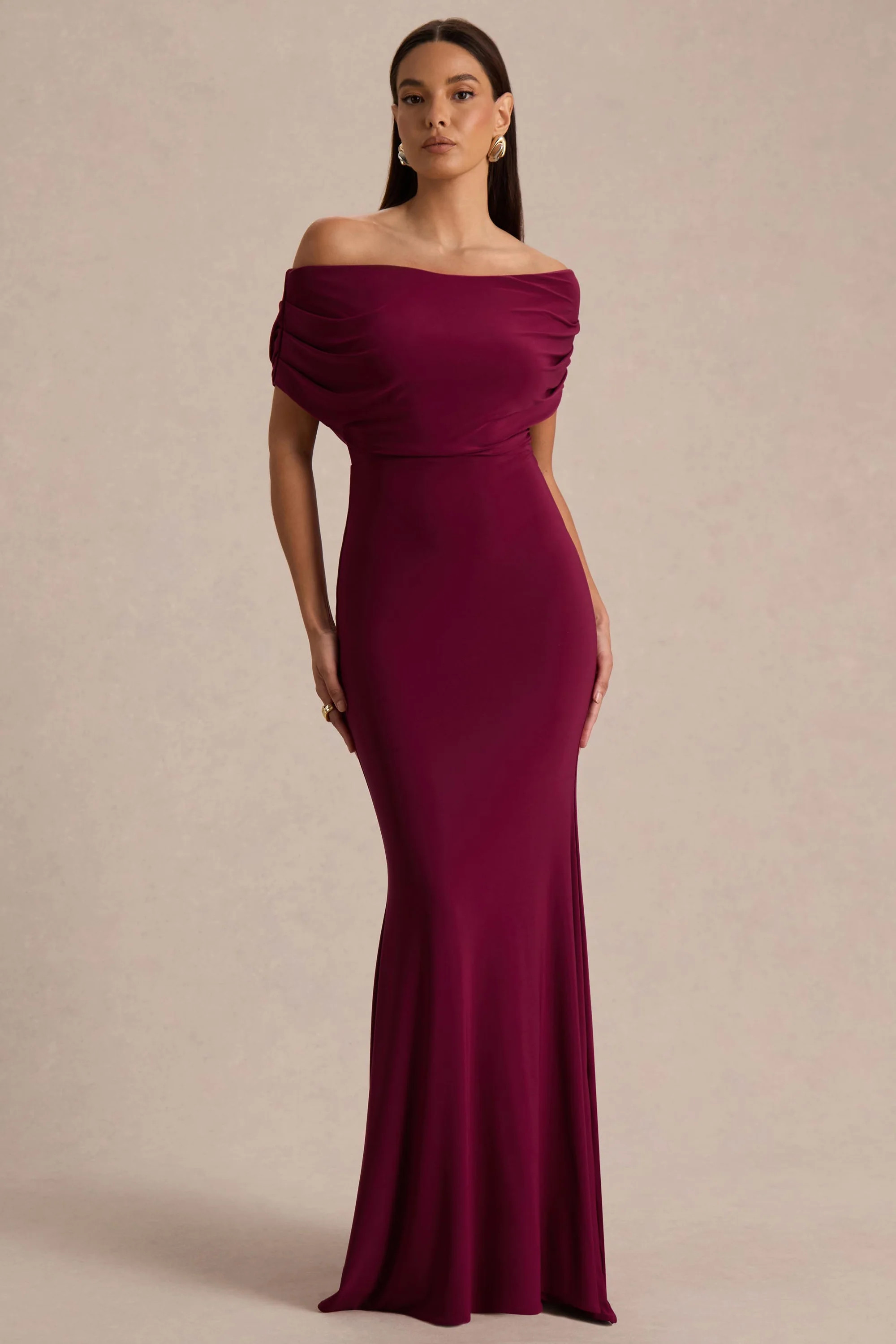 Bowden  Berry Bardot Maxi Dress | Club L London