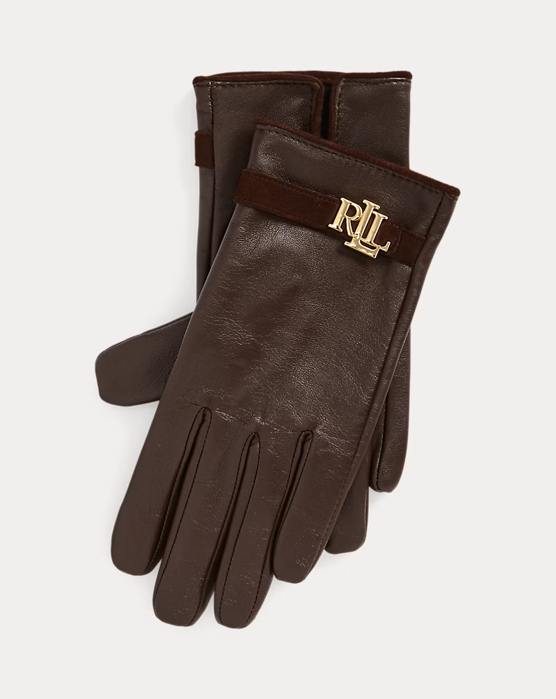 Logo-Trim Sheepskin Tech Gloves | Ralph Lauren (UK)