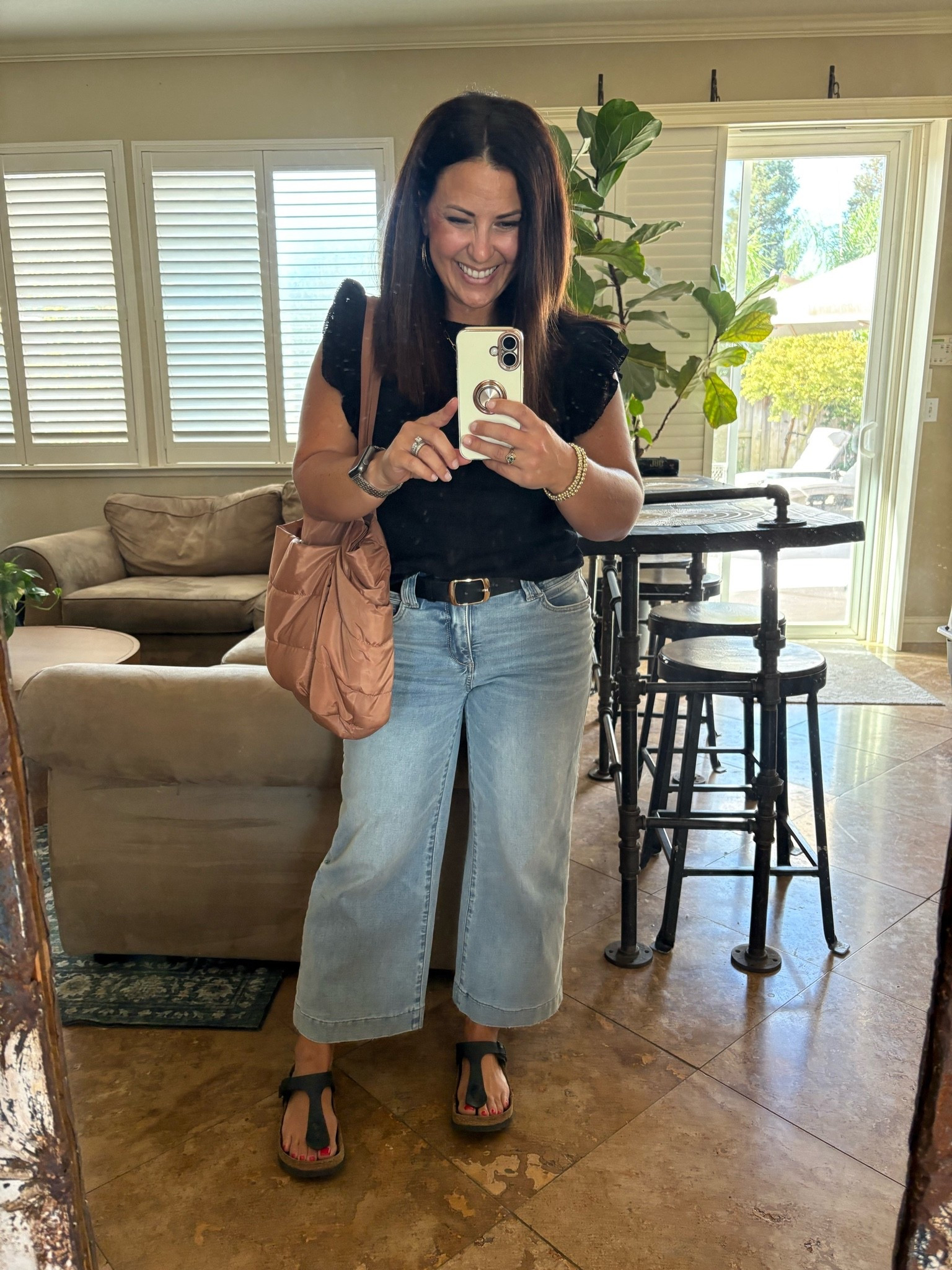 Teacher casual workwear for those early fall days 🍂 This is one of my favorite petite-friendly outfits for a comfortable school day: a black puff-sleeve top, light wash wide-leg jeans, a classic belt, and my go-to Birkenstock sandals.

At 5’2”, finding jeans that hit at the right length without hemming is always a win! This outfit is casual enough for the classroom but still pulled together for a full day of teaching. 🤎

#teacheroutfit #teacherstyle #teacherworkwear #teacherfashion #casualworkwear #petitefashion #petitestyle #petitefriendly #petiteoutfit #falloutfit #earlyfalloutfit #backtoschooloutfit #workwear #casualteacheroutfit #widelegjeans #birkenstockstyle

#LTKPetite #LTKWorkwear #LTKootd
