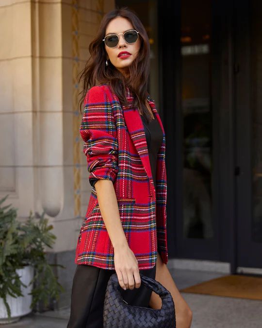 Eve Pocketed Plaid Blazer | VICI Collection