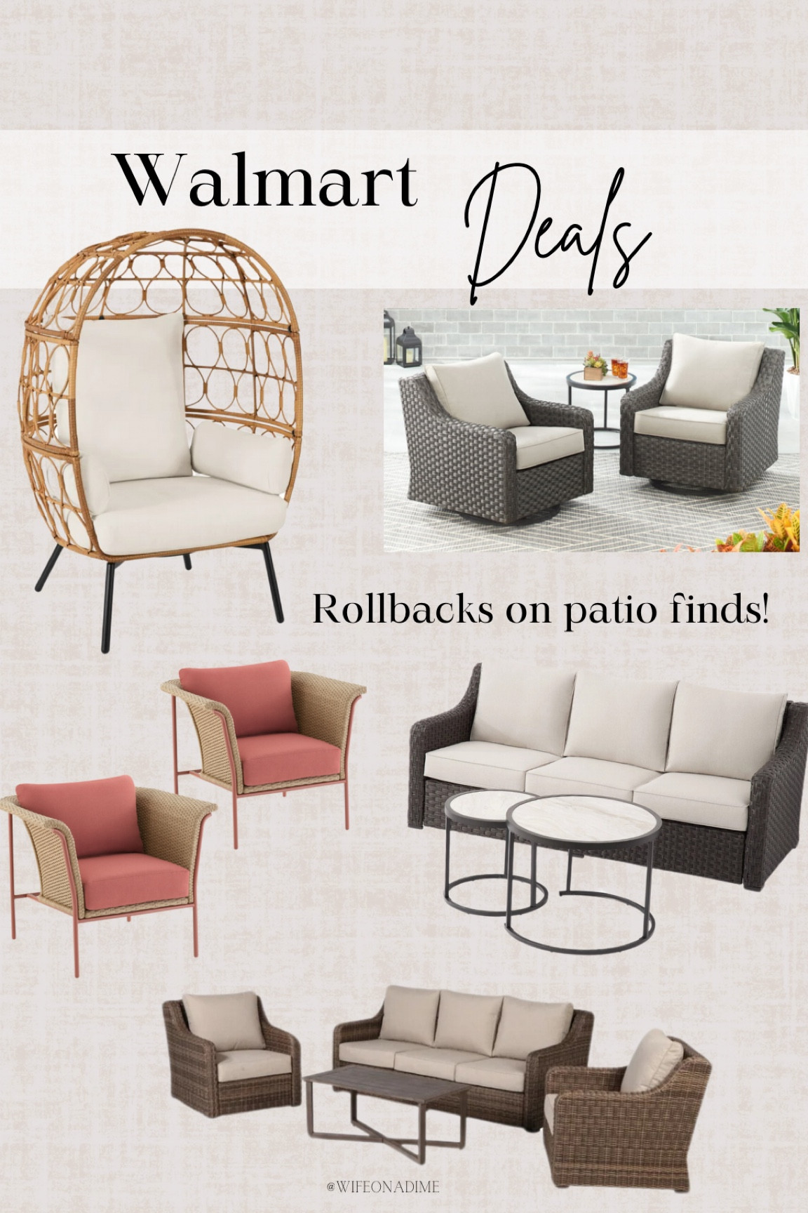 Lots of rollbacks on patio furniture! Walmart deals, Walmart patio, outdoor furniture on sale, summer decor, outdoor decor, Walmart patio sale. 

#LTKHome #LTKSaleAlert #LTKSeasonal