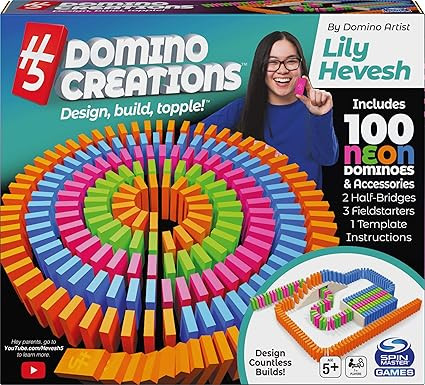 H5 Domino Creations 100-Piece Neon Set by Lily Hevesh, for Families and Kids Ages 5 and up | Amazon (US)