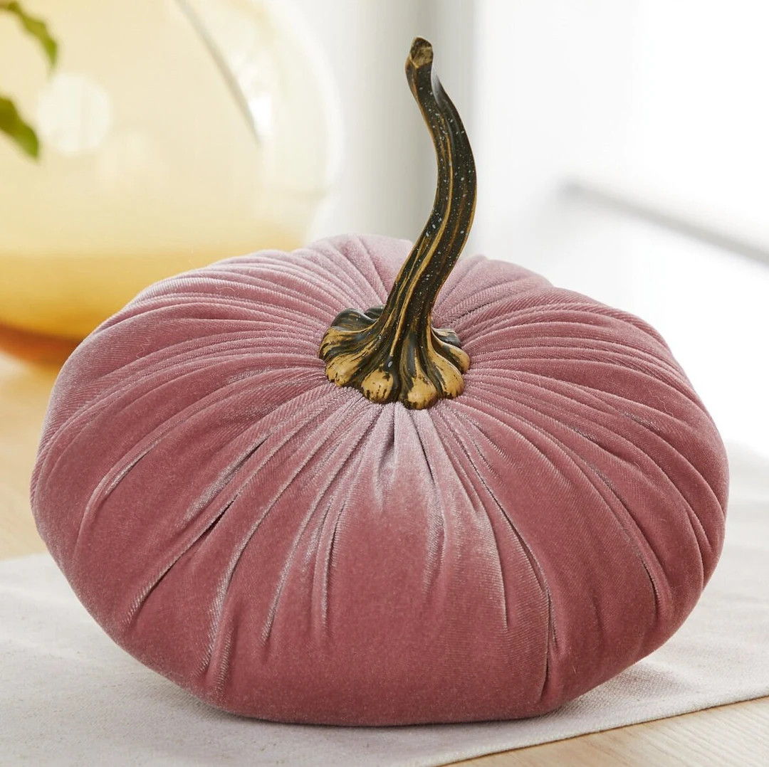 Extra Large Velvet Pumpkin Blush, home decor trend, Fall wedding centerpiece, rustic wedding deco... | Etsy (US)