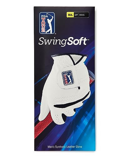 PGA TOUR Men's SwingSoft Synthetic Leather Golf Glove for Left Hand, White, Worn on Left, Small | Amazon (US)