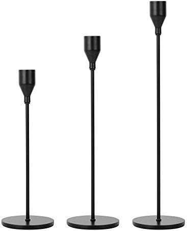 Lobolighting Black Candlesticks Holders Set of 3, Black Taper Candles Holders for Candlestick, Mo... | Amazon (US)
