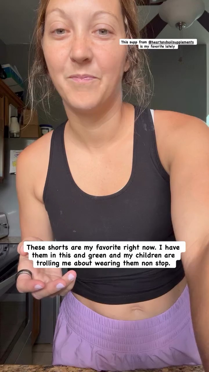 These shorts are my favorite right now. I have them in this and green and my children are trolling me about wearing them non stop.  This supp from @heartandsoilsupplements 
is my favorite lately