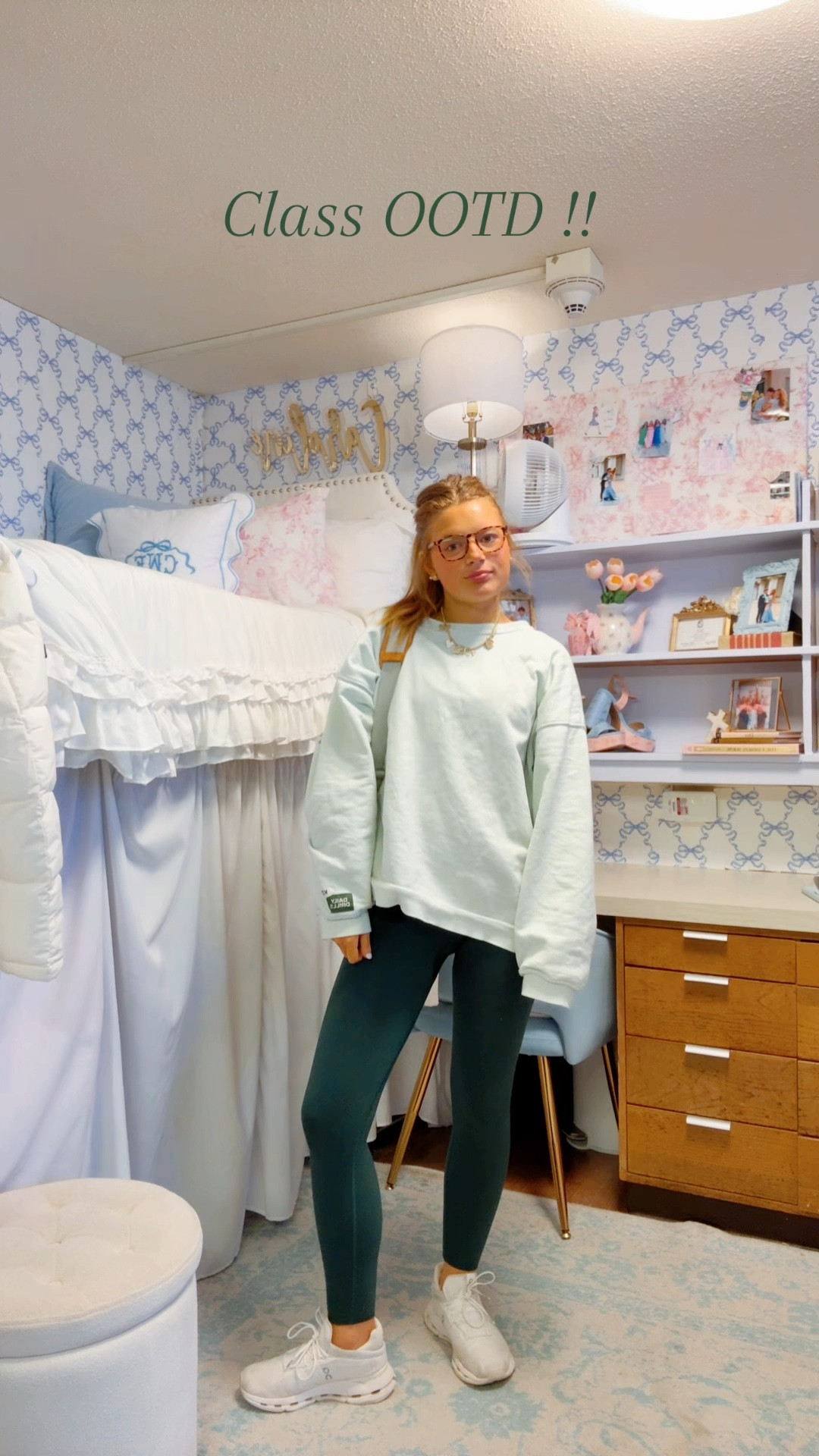 Comfy ootd for class today!!🤸🏼‍♀️🤍🥗🎧👗 #ootd #class #college #collegeoutfits #outfitinspo #dailydrills #leggings #target #onclouds #fashion #style 

#LTKStyleTip #LTKFindsUnder50 #LTKFitness
