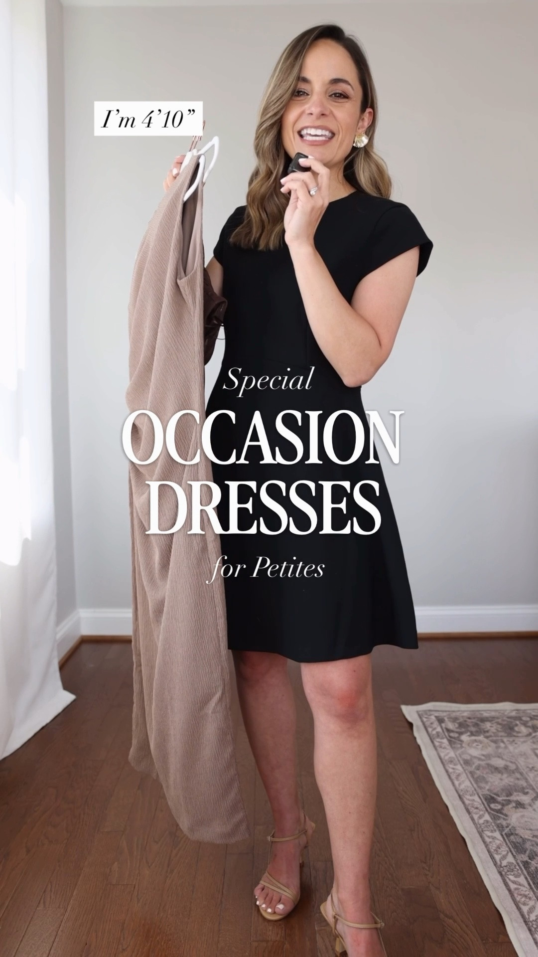 Petite-friendly special occasion dresses! Perfect for parties, weddings and more in neutral colors you can wear through multiple seasons. 

Light brown dress: xxs 
Black dress: 2 (but 0 would be a better fit) 
Brown dress: xxs 
Tan heels: true to size 
Gold shoes: similar linked

My measurements for reference: I’m 4’10” and 105lbs. My bust, waist, and hip measurement is 32”, 24”, and 36”.

#LTKPetite #LTKWedding