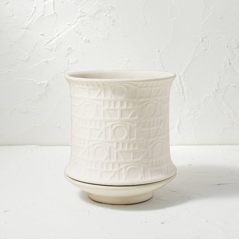 Ceramic Embossed Pattern Planter Matte White - Opalhouse™ designed with Jungalow™ | Target