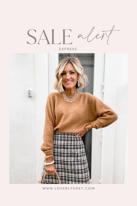 Express sale alert! This sweater is on sale for $30 👏 Loverly Grey is wearing an XS 

#LTKHoliday #LTKunder50 #LTKsalealert