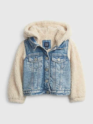 Toddler Denim Sherpa Hoodie Jacket | Gap (US)