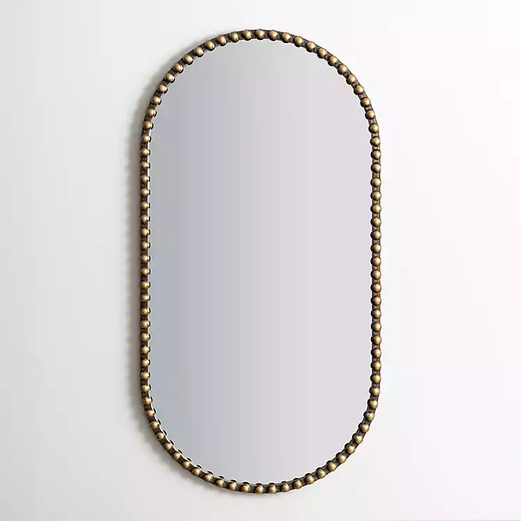Aged Gold Beaded Frame Metal Wall Mirror | Kirkland's Home