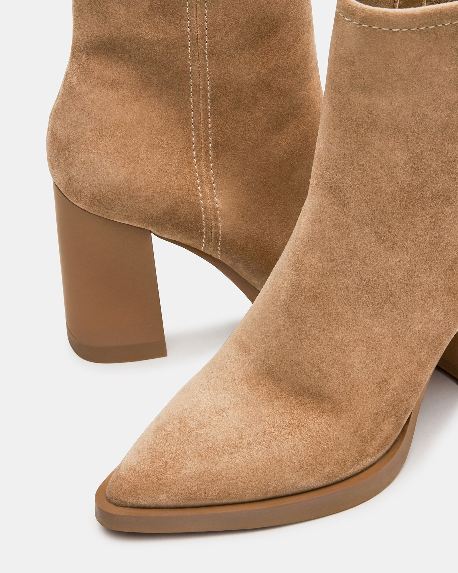 HARDEN Sand Suede Women's Pointed-Toe Ankle Boot | Steve Madden (US)