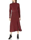 The Drop Women's Odette Long Sleeve Mock-Neck Belted Swing Maxi Dress, Oxblood, XS | Amazon (US)