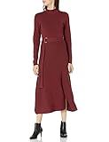 The Drop Women's Odette Long Sleeve Mock-Neck Belted Swing Maxi Dress, Oxblood, XS | Amazon (US)