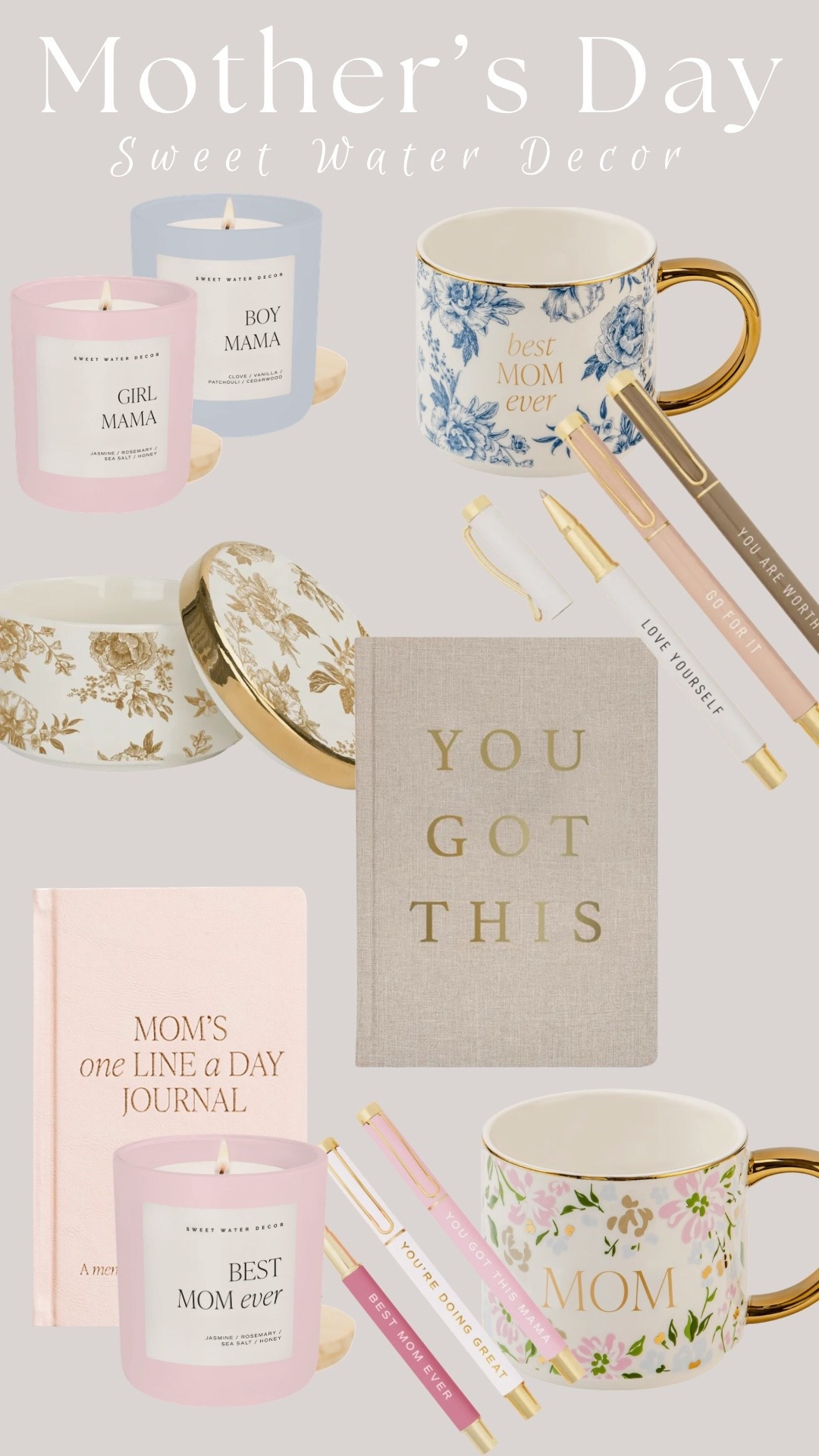 Looking for the Perfect Mother’s Day gift! 🎀 



#candles #momsday #mothersdaygift #pens #journal #trinketdish #giftsforher #sweetwaterdecor 

#LTKMothersDay #LTKmomlife