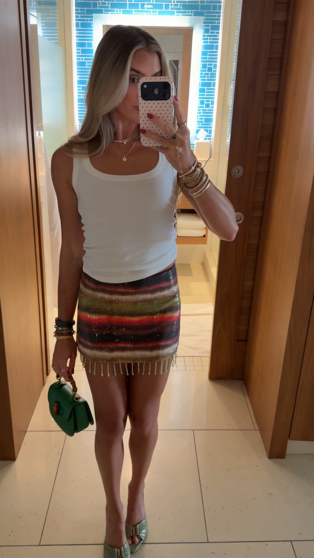 First night in the Bahamas! Took a quick 15 to get ready and put this together my white ribbed tank top size XS from @zsupplyclothing  my skirt I actually got off amazon it’s a @Shopbop my shoes are YSL look for less from amazon and my bag is @gucci my necklaces are all @electricpicks

#LTKootd #LTKdayinmylife #LTKTravel