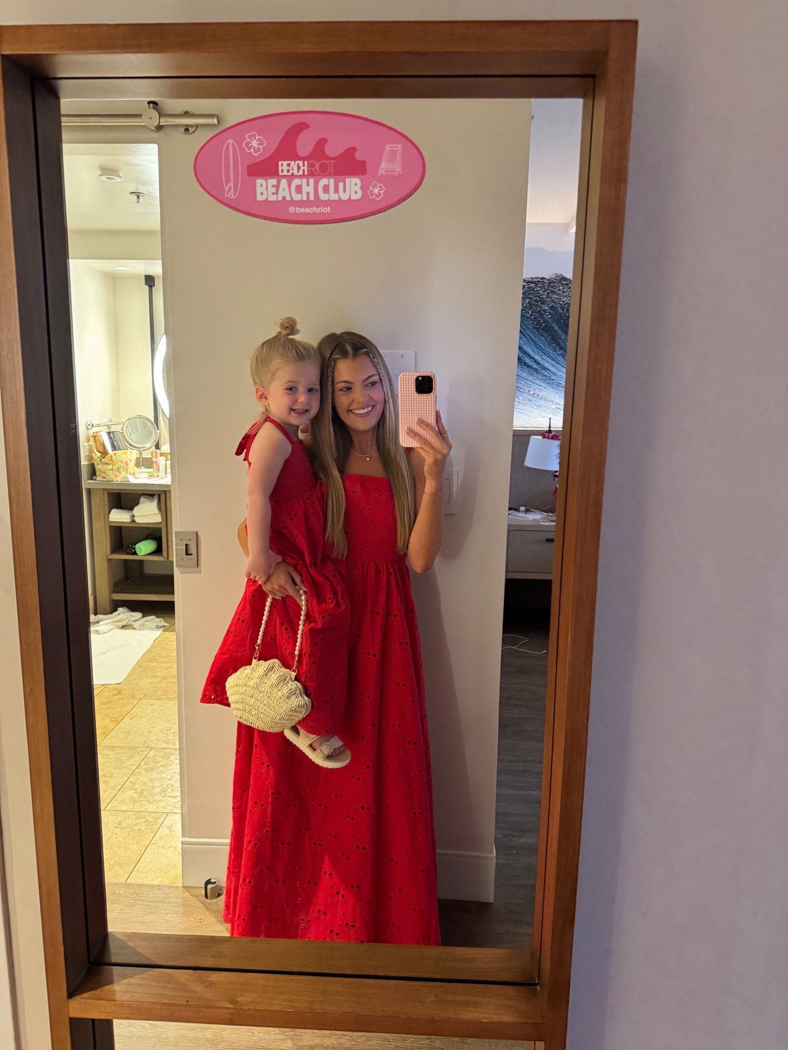 even gigi likes to rock beach riot 😍 coordinating in our pink & red outfits for dinner! use code JESSICAC10 for 10% off!! (wearing size small) 

electric picks code - JESS20

vacation outfits, beach riot, red dress, mommy and mini, maxi dress, hawaii 

#LTKtravel #LTKkids #LTKSeasonal