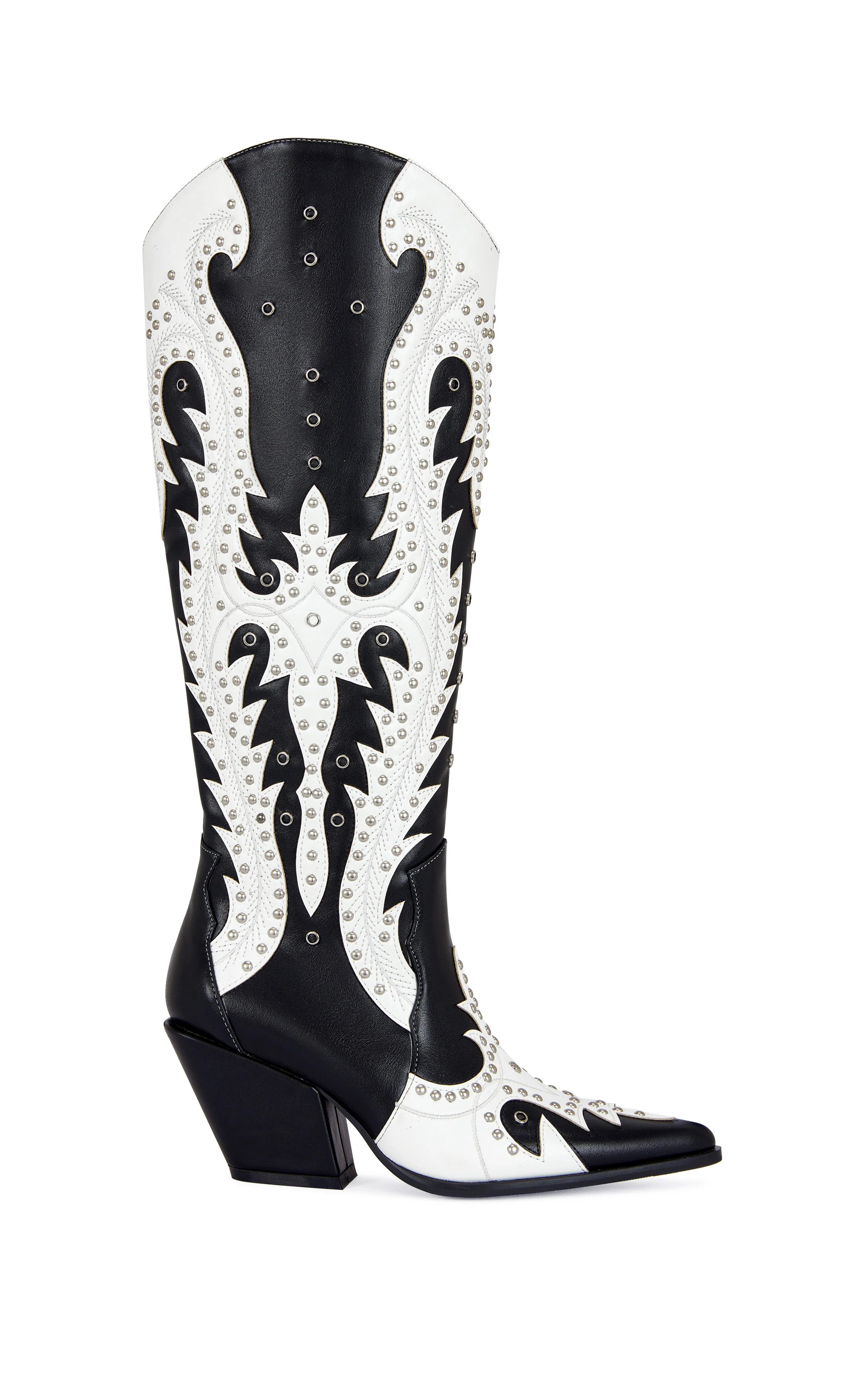 DONOVAN-BLACKWHITE WESTERN BOOT | Azalea Wang