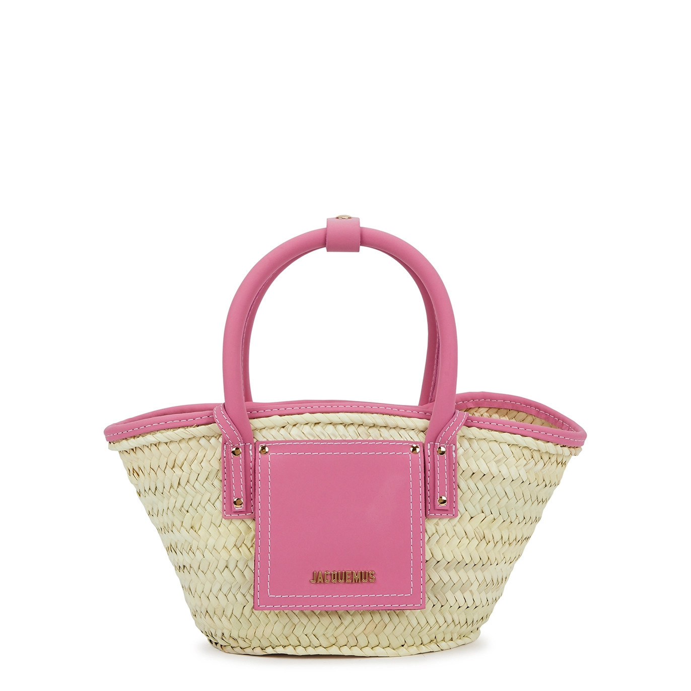Jacquemus Le Petit Panier Soli Raffia Basket Bag - Dark Pink | Harvey Nichols (Global)