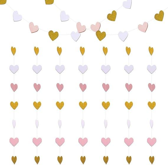 Paper Heart Garlands Heart Hanging Banner Bunting 2 Pack for Wedding Birthday Party Backdrop Deco... | Amazon (CA)