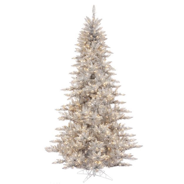 Vickerman Silver Tinsel Fir Artificial Christmas Tree | Target
