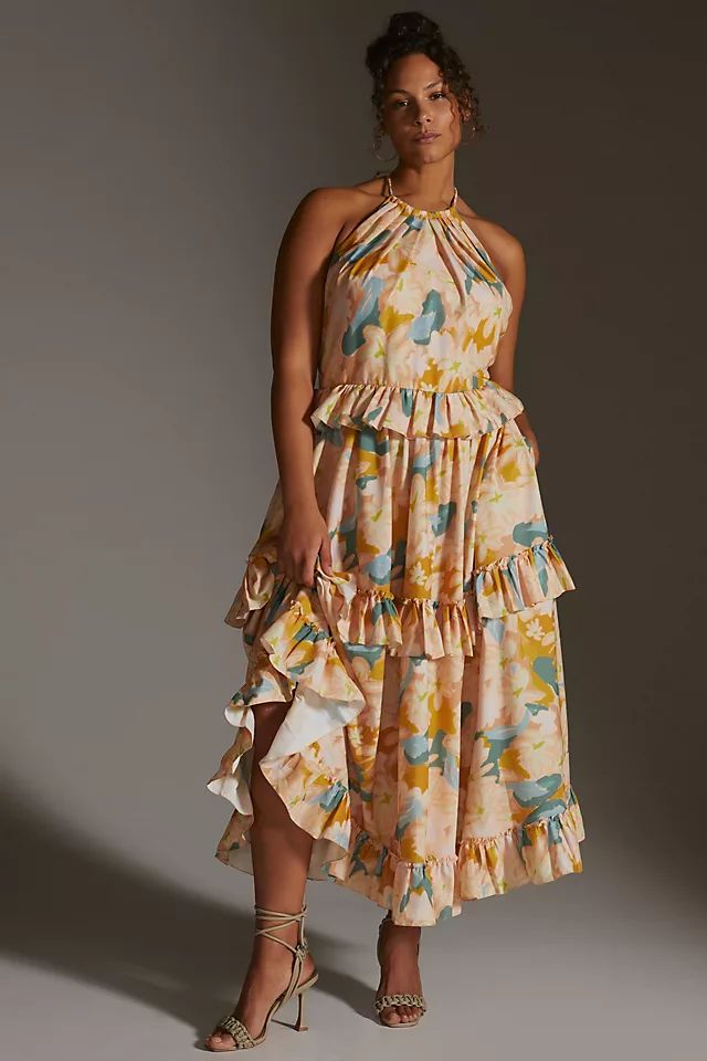 Ruffled Tiered Floral Maxi Dress | Anthropologie (US)