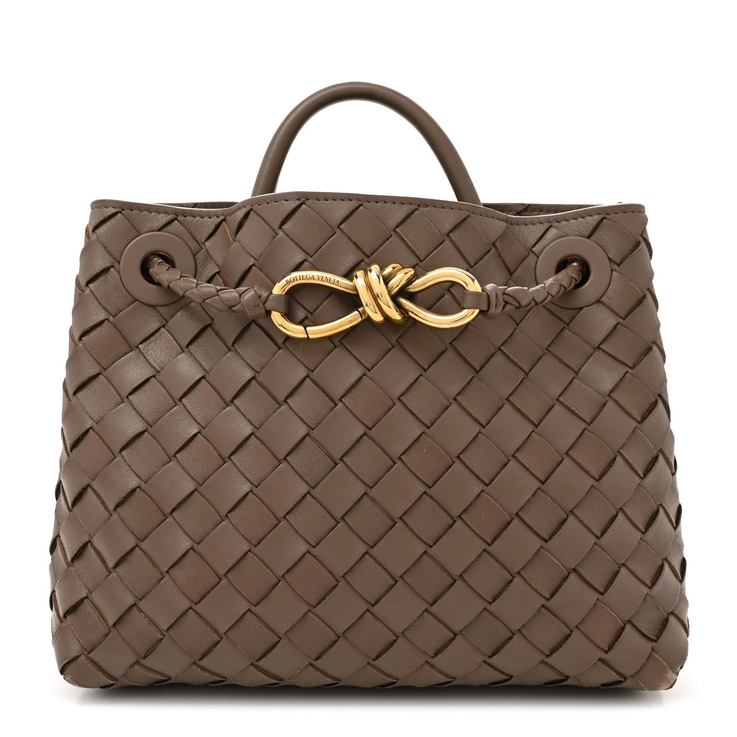 Nappa Intrecciato Small Andiamo Shoulder Bag Taupe Grey | FASHIONPHILE (US)