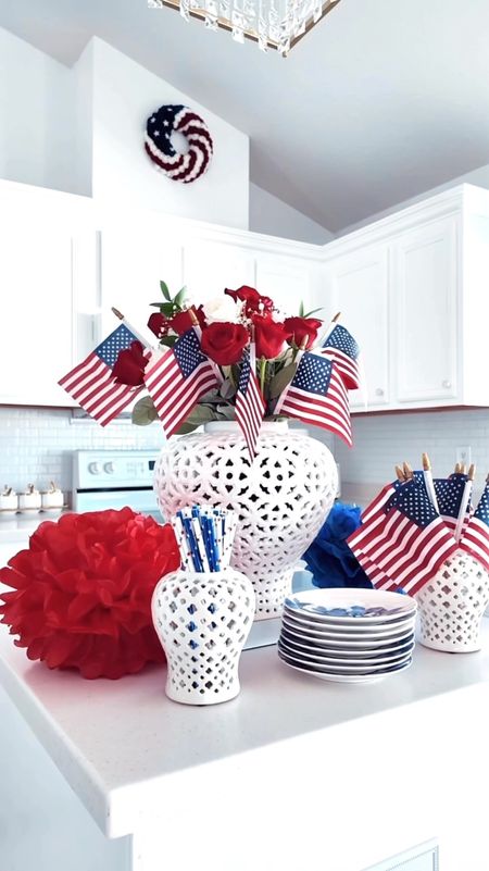 🇺🇸JULY 4th HOME DECOR: Update your home this season with patriotic decorations for Independence Day!

❤️My American Flag wreath is 13 inches and fits perfectly above my stove in the kitchen. So affordable, under $25.

💙Using dessert plates I already own, I’ve added red, white and blue straws, tissue paper pompoms and wooden stick flags for a festive touch. 


🍽️ PLATES: @caskata
🇺🇸DECOR: @amazonhome

Summer table | summer decor | July 4th table | Independence Day Decor | Blue and White plates | Fourth of July decor | USA decor | early summer | Patriotic decorations | Red White Blue decor | home decor | classic home | modern home | coastal home | preppy style | southern home | southern charm | southern living | summer decorations | summer style | summer


#july4th #july4thdecor #homedecor #happyfourth #happyfourthofjuly #independenceday #patrioticdecor #redwhiteandblue #festivedecor #godblessamerica #USA #america #americanstyle #americanflag #unitedstatesofamerica #fourthofjuly #fireworks #celebration #caskata #caskatatableware #amazonhome #amazonhomefinds #amazonhomedecor #founditonamazon #street2beachstyle @jtstjtst11

#LTKSeasonal #LTKHome #LTKVideo