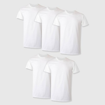 Hanes Premium Men's Short Sleeve Crew Neck T-Shirt 5pk - White M: Cotton Knit, Moisture Wicking, | Target