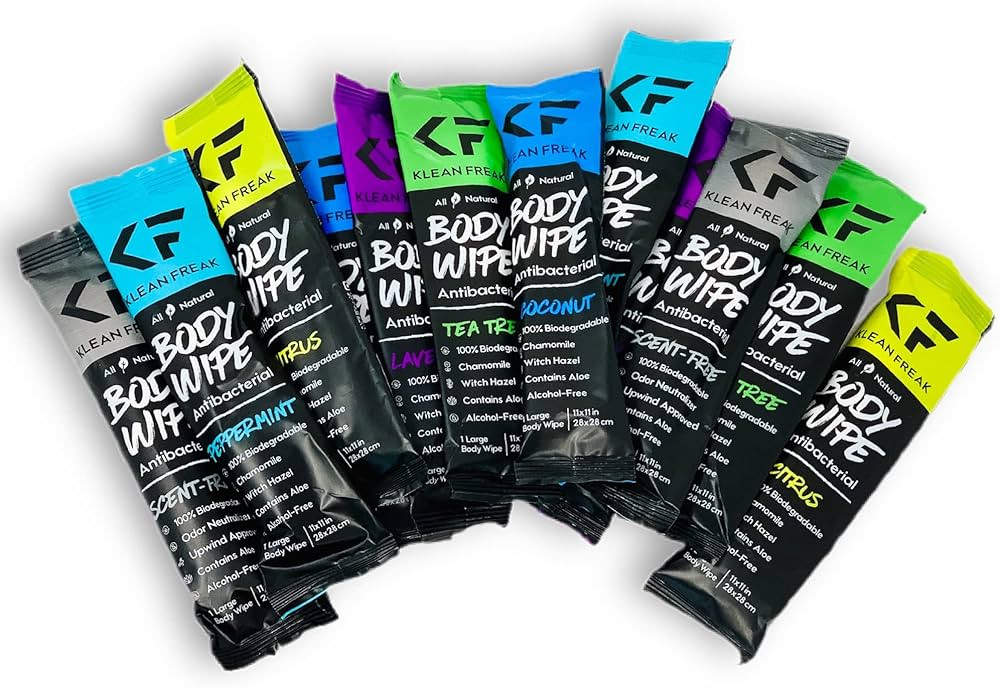KLEAN FREAK Body 12-Count Wipes - Original Disposable Wipes, Individually Wrapped for the Gym, Wo... | Amazon (US)