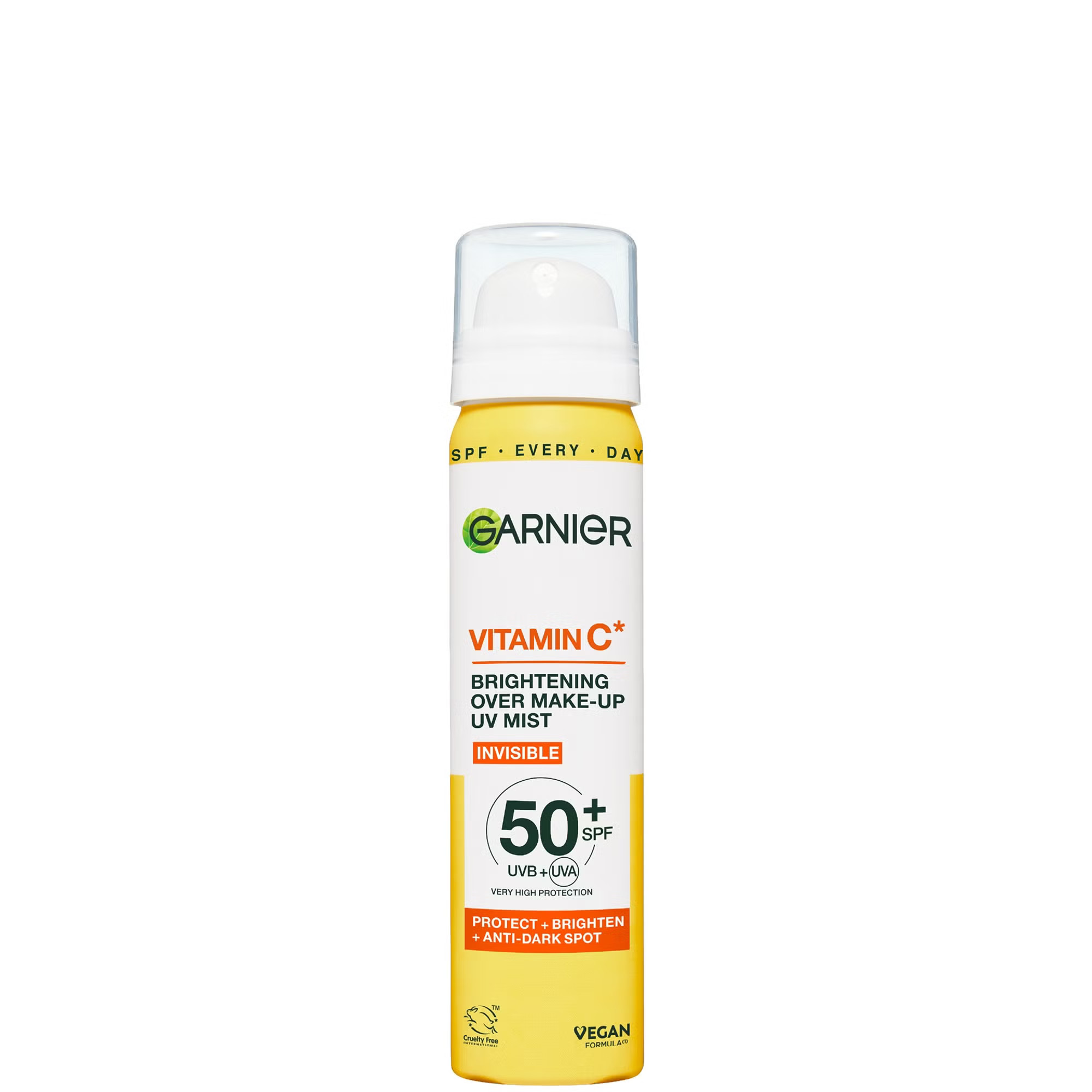 Garnier Vitamin C Brightening Over Make-Up UV Mist Invisible with SPF50+ and Vitamin C 75ml | Look Fantastic (UK)