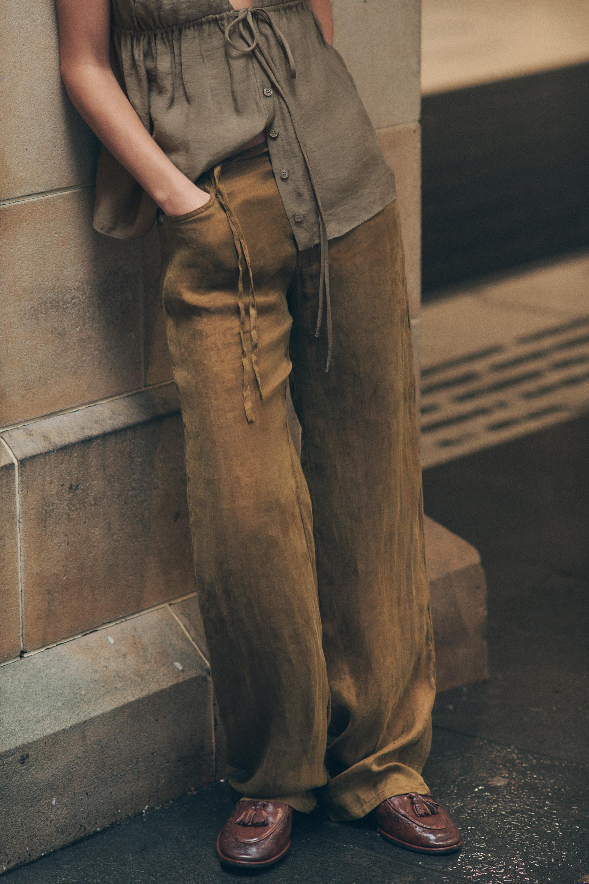 TIED PAJAMA PANTS | Zara US