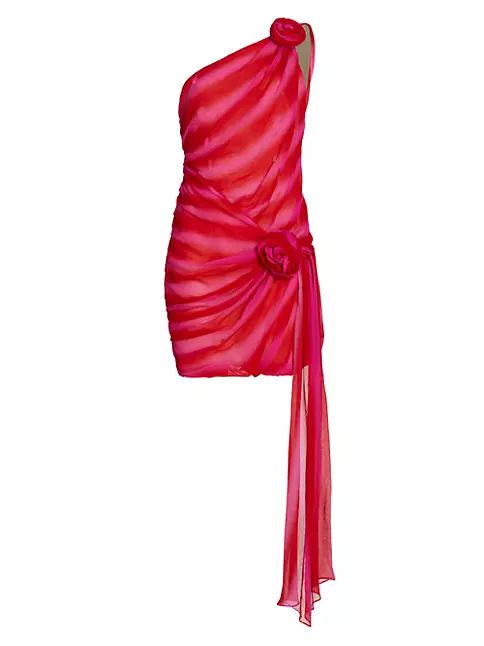 Skye One-Shoulder Rosette Minidress | Saks Fifth Avenue