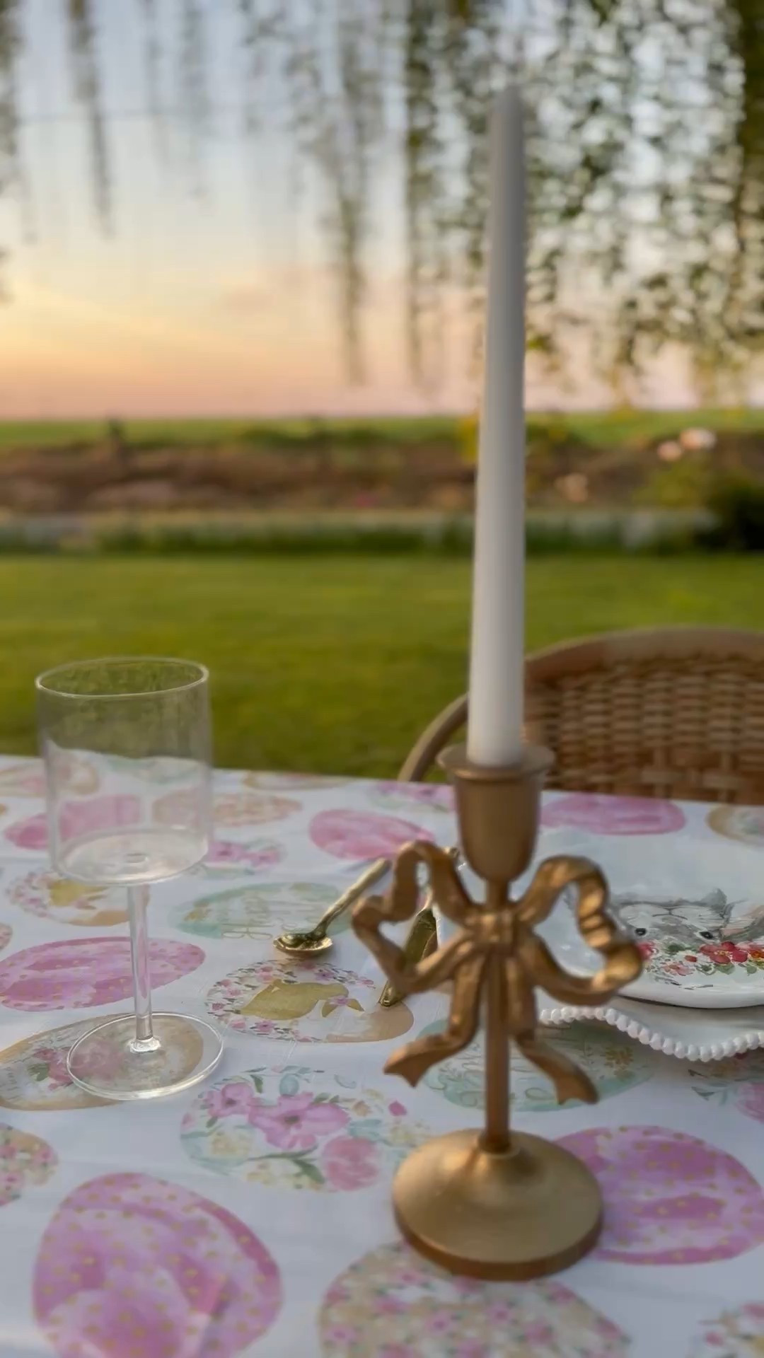 Gold bow candlestick holder for Easter and every season. 💗 

#LTKFindsUnder50 #LTKParties #LTKHome