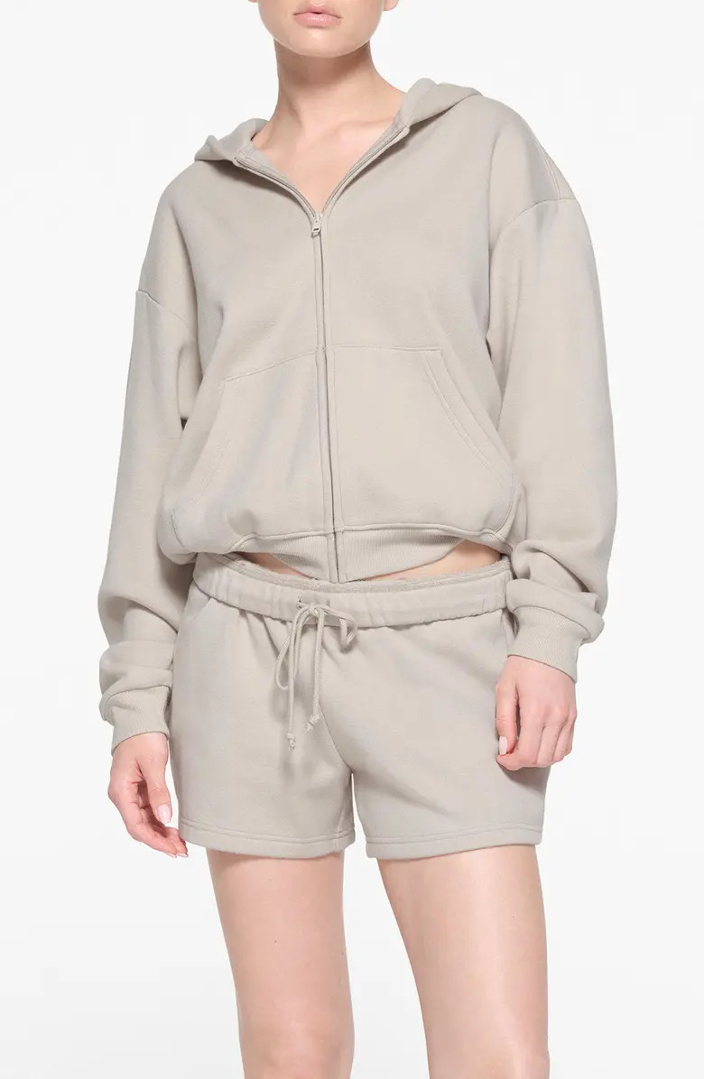 SKIMS Cotton Blend Classic Fleece Zip-Up Hoodie | Nordstrom | Nordstrom