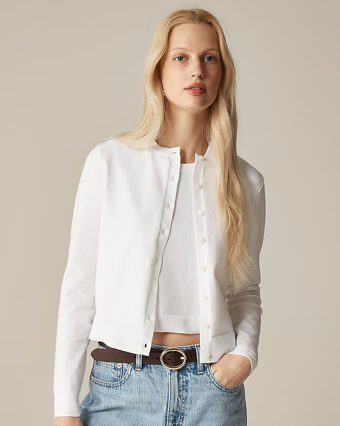 New Jackie cardigan in premium ultra-fine cotton | J. Crew US