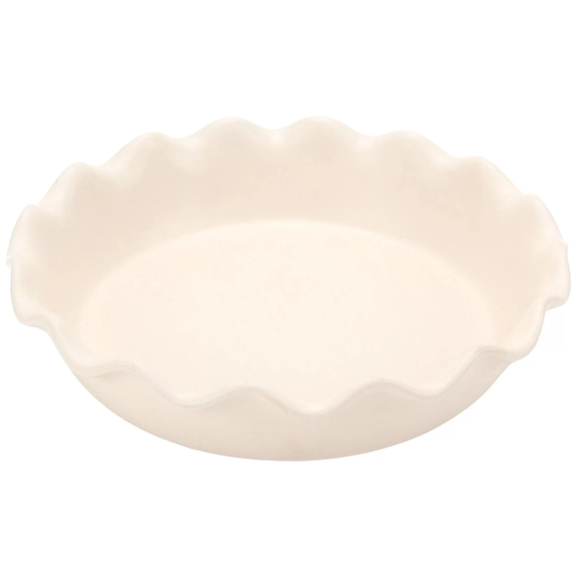 Just Feed Me by Jessie James Decker Ceramic Round Pie Pan, Cream | Walmart (US)