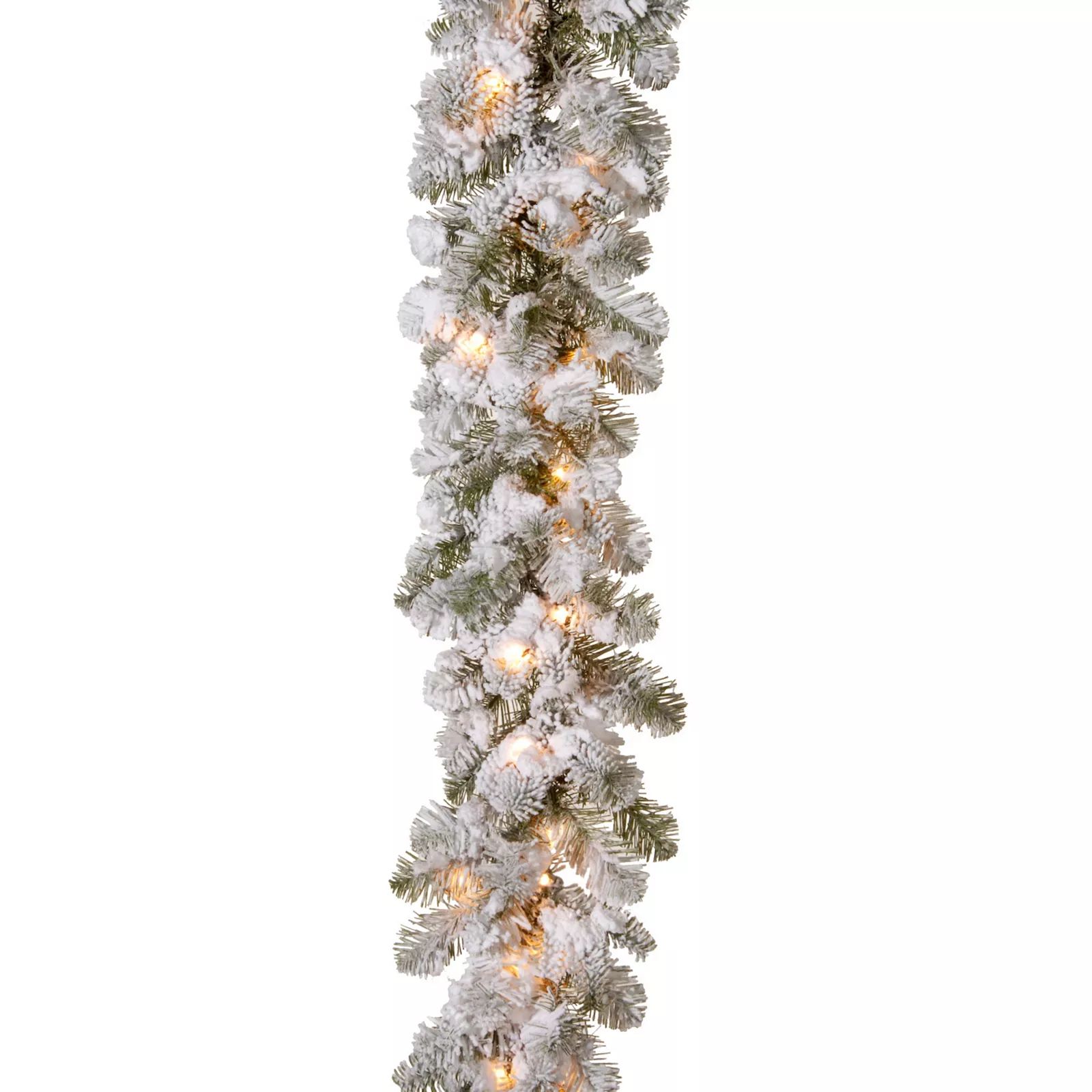 National Tree Company 9 ft. Snowy Camden Artificial Spruce Pre-Lit Indoor / Outdoor Garland, Green | Kohl's