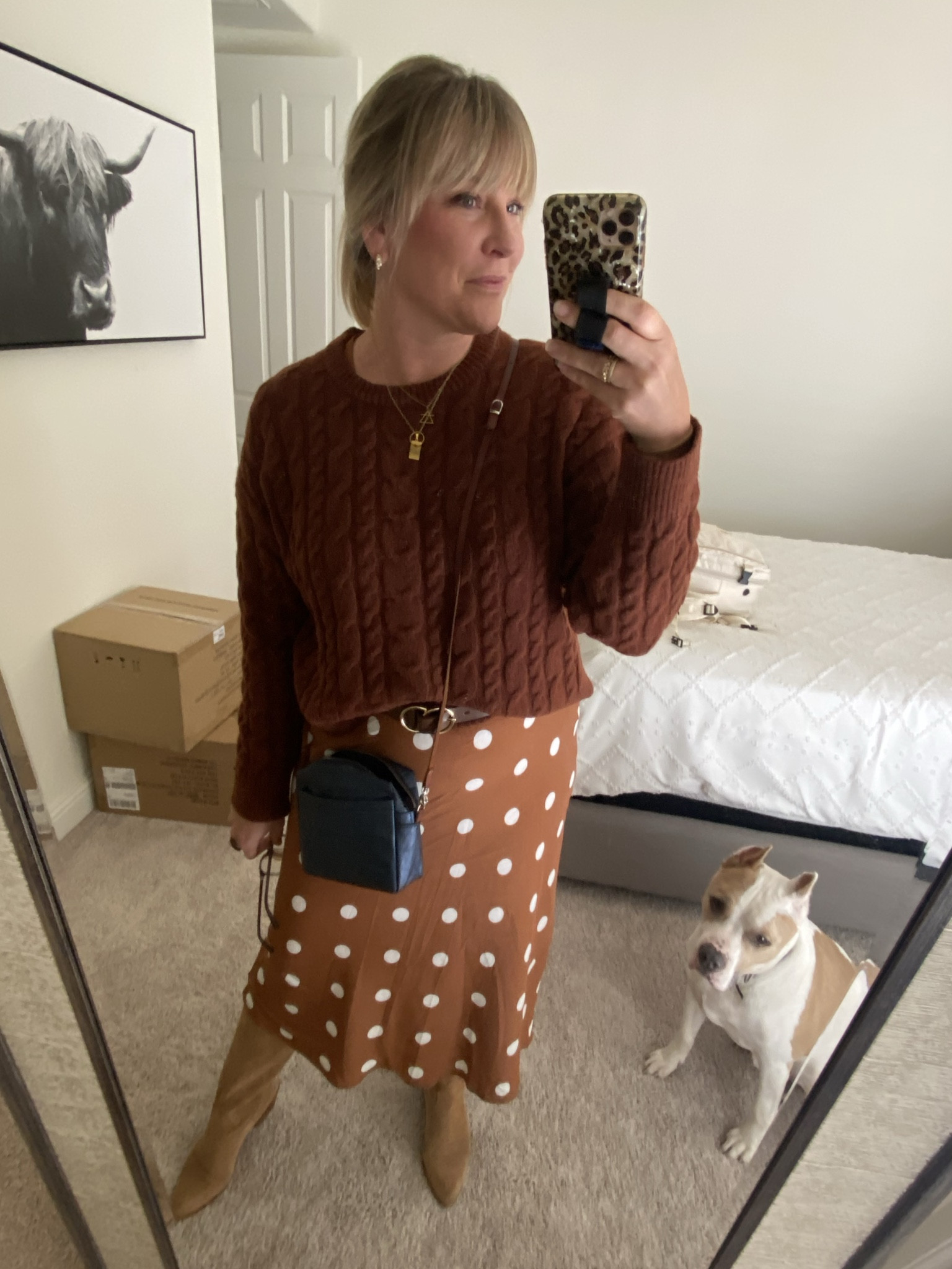 Perfect Fall outfit! Who would have thought to mix this polka dot dress with a cable knit sweater? Throw on a belt and add that French tuck, y’all! Boots and you’re done! Easy and put together option to meet coworkers, grab drinks with girlfriends, go on a date, or any other fall themed activities! There are so many ways you could do this look!

Wearing an XL in sweater, dress and belt.

Go get it!

#LTKSeasonal #LTKmidsize #LTKover40