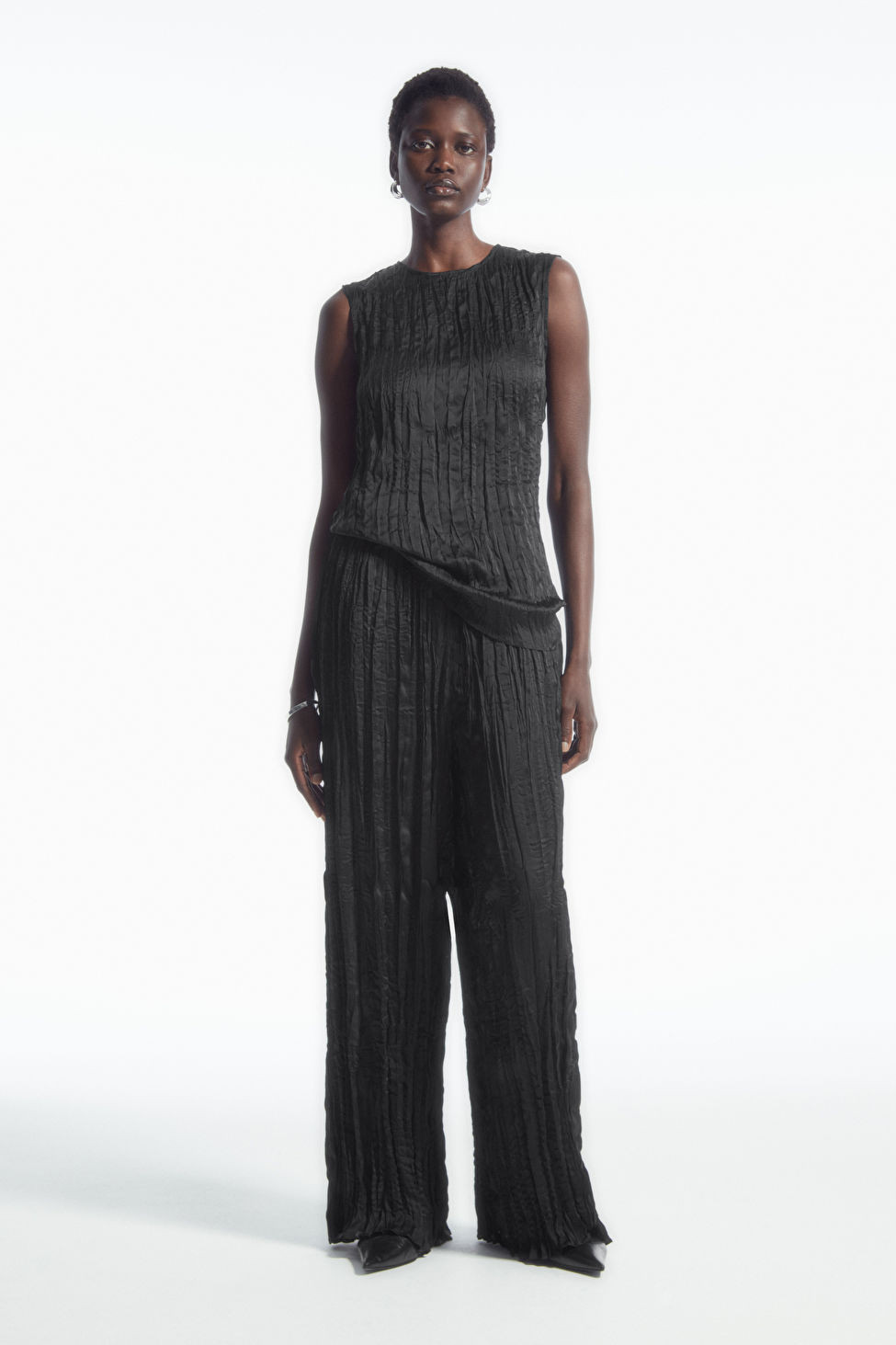 CRINKLED PLISSÉ TROUSERS | COS UK