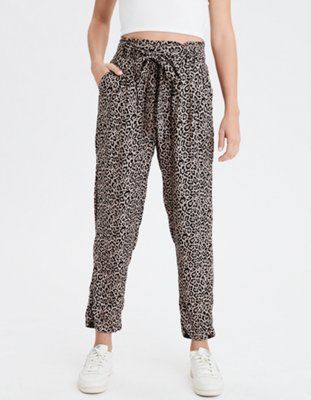 AE High-Waisted Leopard Print Tapered Pant | American Eagle Outfitters (US & CA)