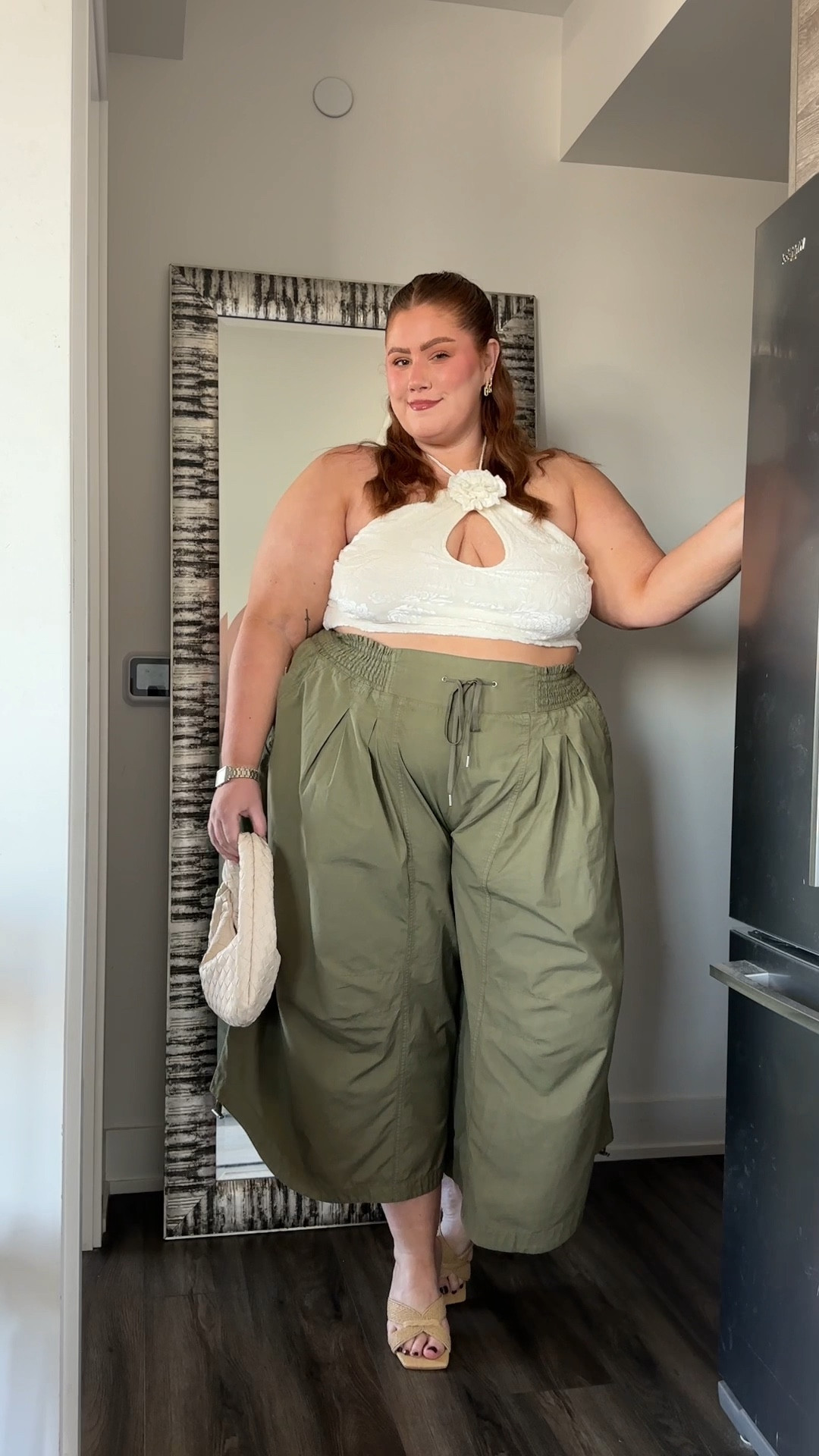 Plus size cargo style pant styled 4 ways! Wearing a 3X in the pants. 

PLT rosette floral halter - size US20 (needed an 18)
Good American tee- 2X
Skims twist top- 3X

#LTKsummer #LTKstyletip #LTKplussize