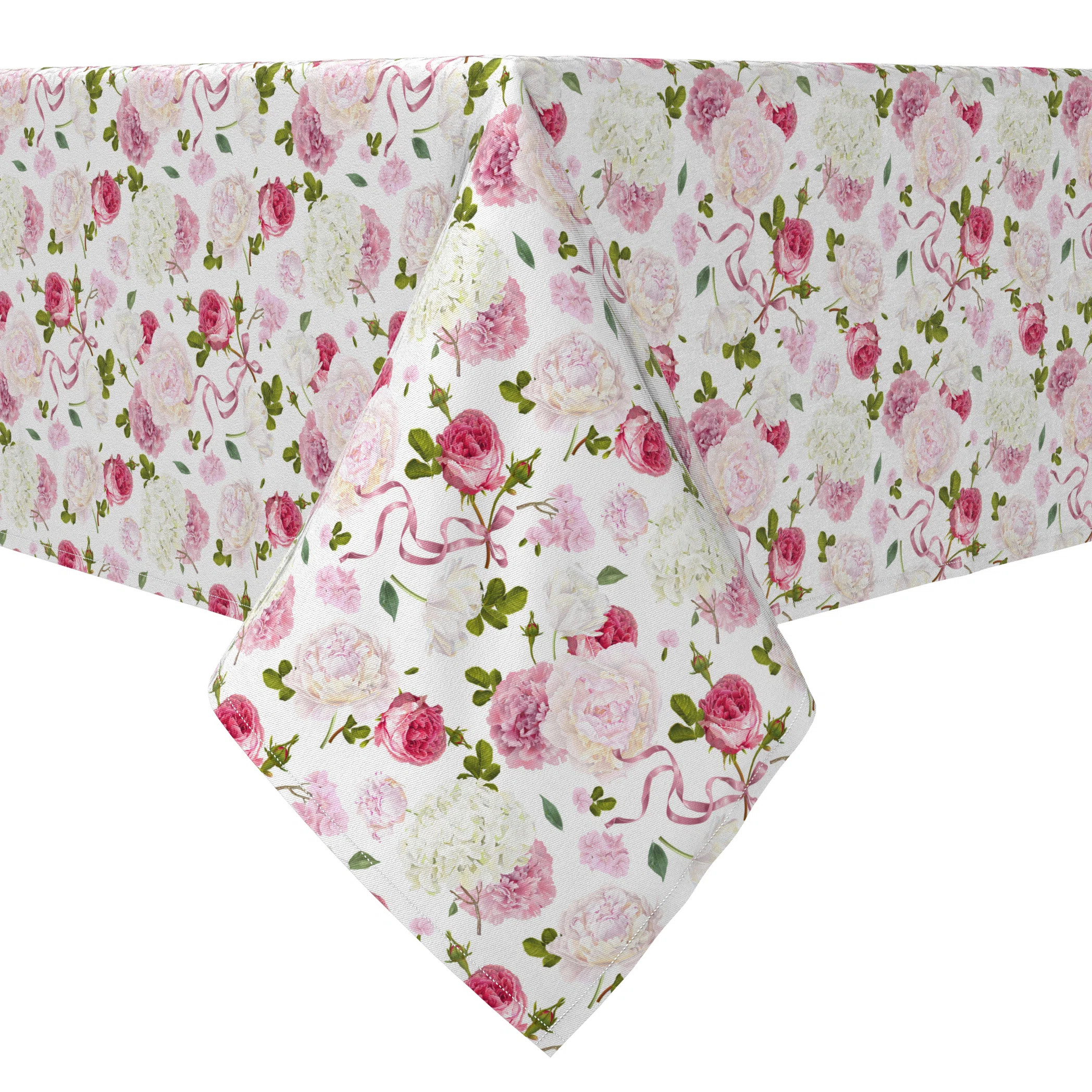 Fabric Textile Products, Inc. Rectangular Tablecloth, 100% Cotton, 60X104", Romantic Bouquets | Wayfair North America