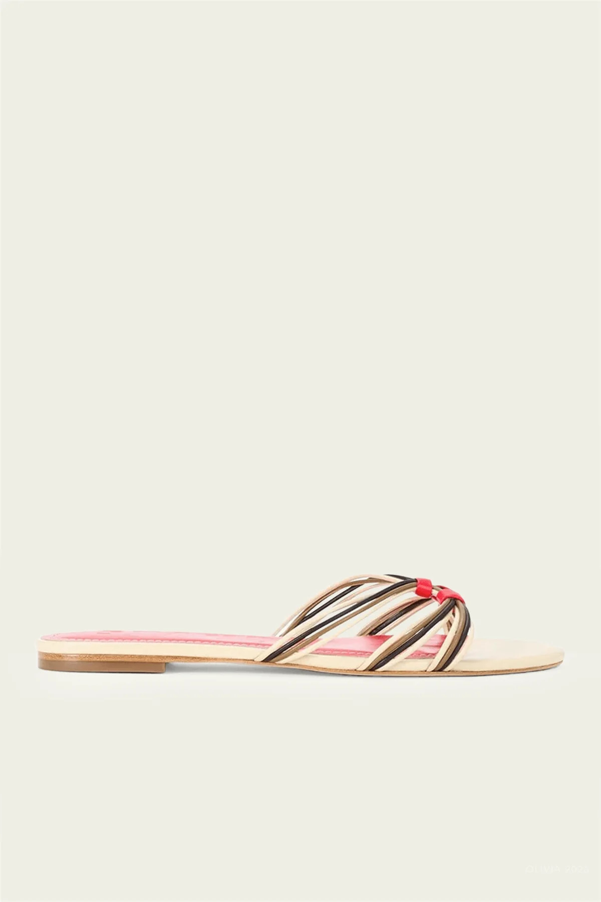 Carrie Sandal in Cream Red Rose - Multicolor. US 7.5 | Shop Olivia