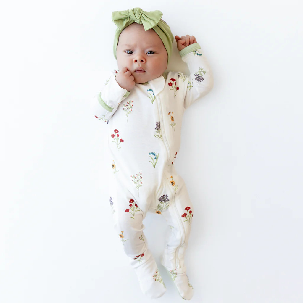 Zippered Footie in Wildflower | Kyte Baby