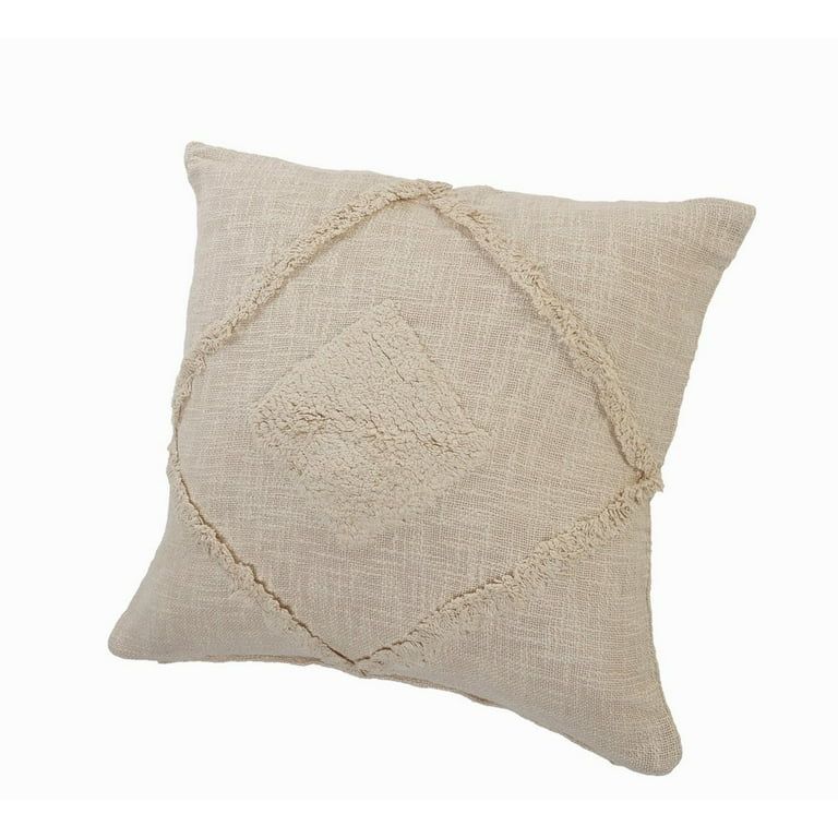 Ox Bay 20" x 20" Hand-Woven Birch Diamond Organic Cotton Pillow Cover | Walmart (US)